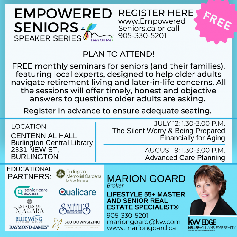 Empowered Seniors Speaker Series with Marion Goard - Lifestyle55+ MASTER REALTOR